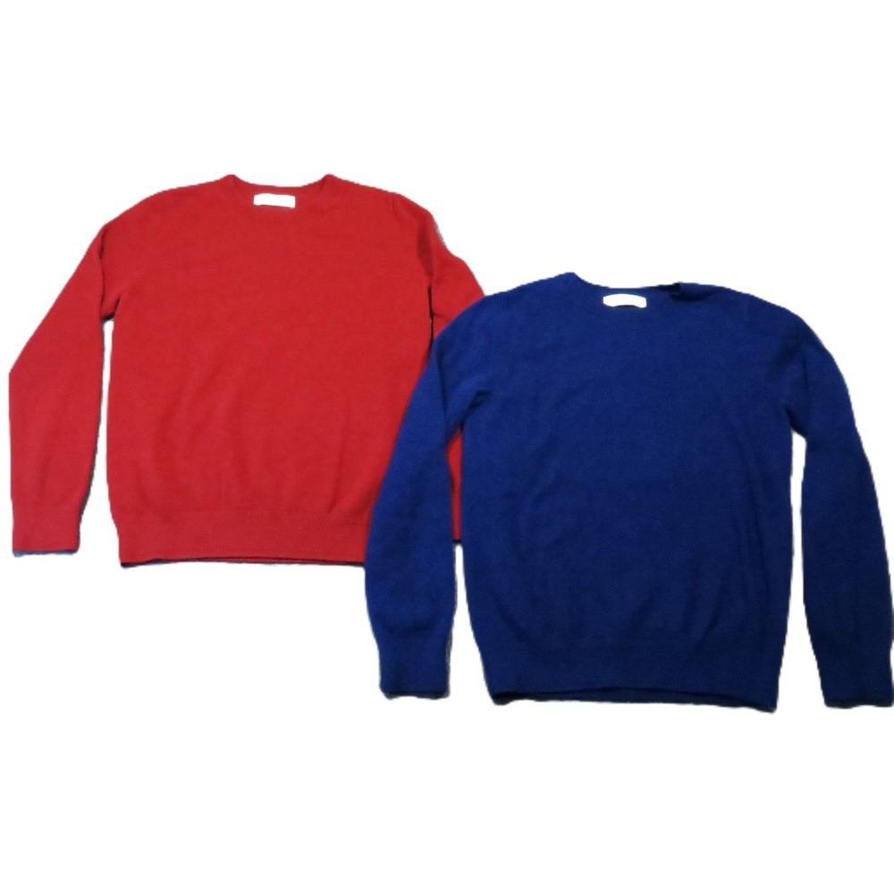 Grace Karin Sweaters Womens M Red Blue Wool Cashmere Crewneck Knit Preppy Lot 2